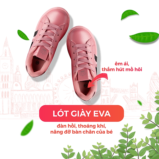 Giày sneaker bé trai bé gái cổ thấp crownuk active trẻ em cao cấp cruk215 - ảnh sản phẩm 10