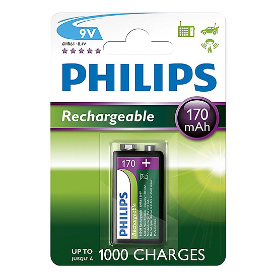 Pin Sạc Philips NiMH 170mAh 9VB1A17/10 (1 Viên 9V) 