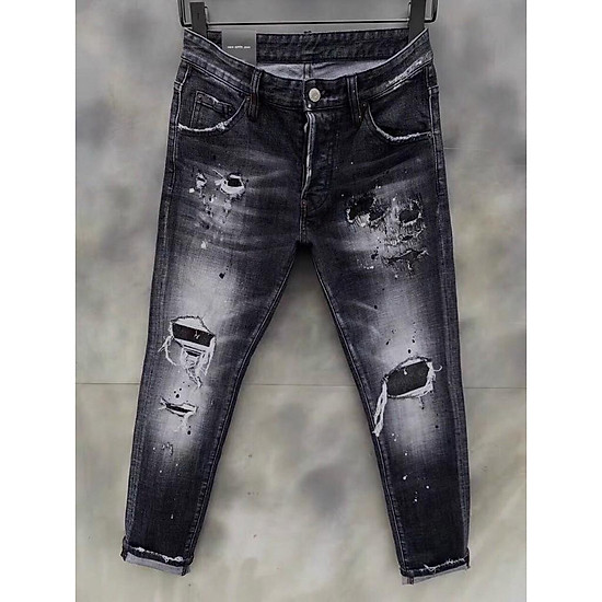 Quần jeans nam thiết kế vảy sơn phối hợp rách gối được nhiều bạn ưa chuộng - ảnh sản phẩm 4
