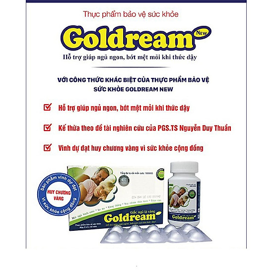 Thực phẩm bảo vệ sức khỏe goldreamnew giúp ngủ ngon-hộp 2 vỉ 10 viên - ảnh sản phẩm 4