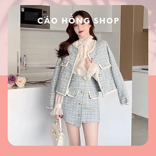 Bật mí cách phối đồ với chân váy dạ tweed ĐẸP sang chảnh