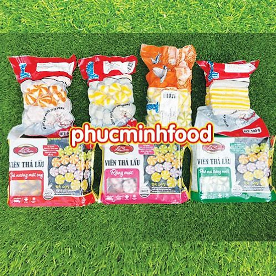 Viên thả lẩu, bánh bao nhân mực lacusina sọc màu tím nhím biển gói 500 gram - ảnh sản phẩm 5