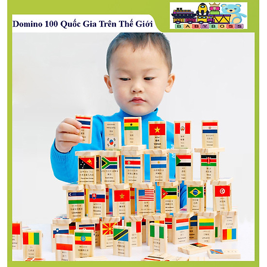 Đồ chơi gỗ bộ domino 100 quốc gia trên thế giới - ảnh sản phẩm 1