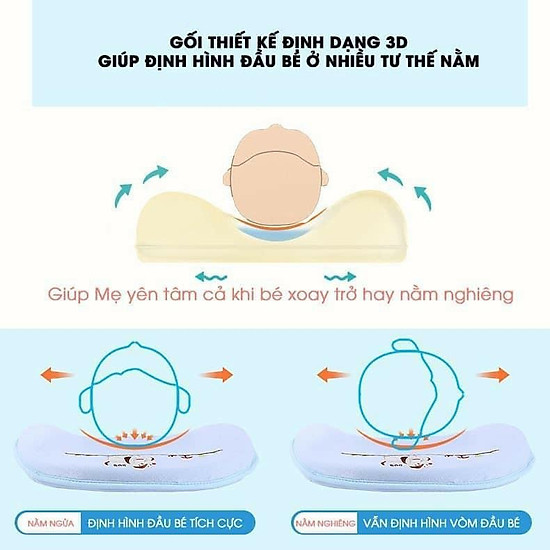 Gối cao su non, gối chống bẹp méo đầu êm ái, an toàn cho bé khi sử dụng - ảnh sản phẩm 2