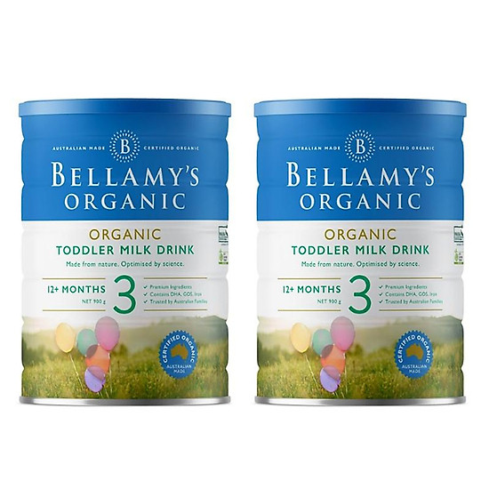 Combo 2 lon sữa công thức hữu cơ bước 3 bellamy s organic 900g - ảnh sản phẩm 1