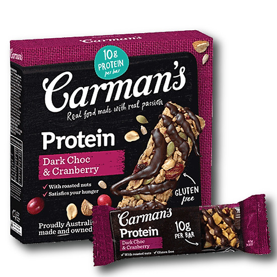 Thanh giàu đạm carman s protein bar dark choc, cranberry - 200g - ảnh sản phẩm 5