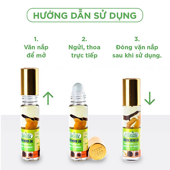 Chai 8ml dầu lăn sâm thảo dược green herb oil - ảnh sản phẩm 4