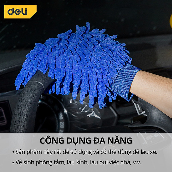 Găng tay rửa xe deli, lau rửa ô tô, xe máy, cửa kính - ảnh sản phẩm 6