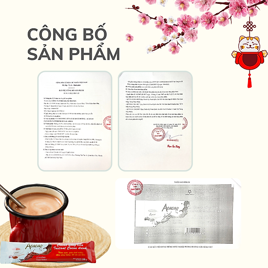 Combo 01 có đường + 01 không đường bột cacao uống liền acacao - ảnh sản phẩm 4