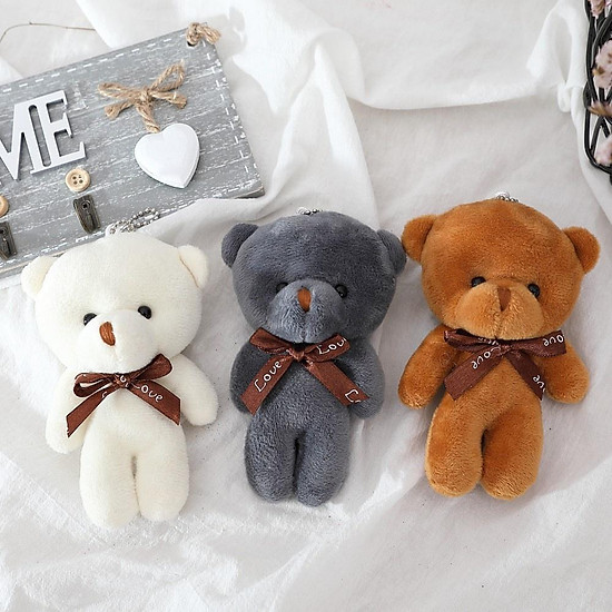 Gấu bông cute, teddy mini dễ thương làm móc khóa trang trí cho balo - ảnh sản phẩm 1