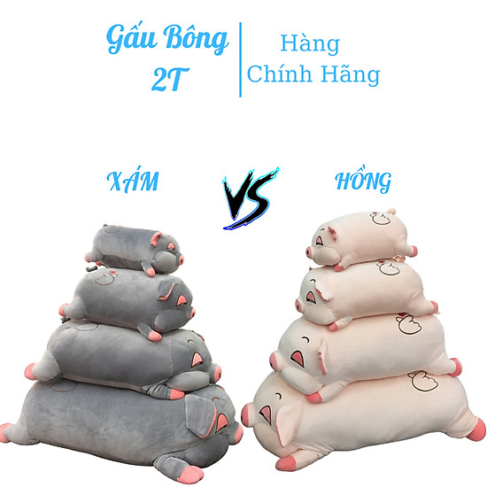 Gấu bông gối ôm 2t heo mắt híp mũm mĩm dễ thương - ảnh sản phẩm 3