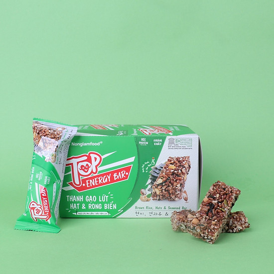 Thanh gạo lứt ngũ cốc top energy bar hạt và rong biển nonglamfood 272g - ảnh sản phẩm 7