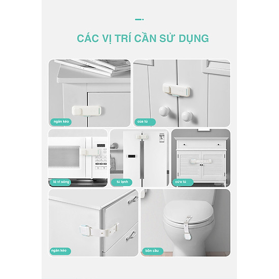 Bộ 2 cái khoá ngăn kéo, cửa tủ lạnh, của tủ quần áo - khóa dạng dây - ảnh sản phẩm 2