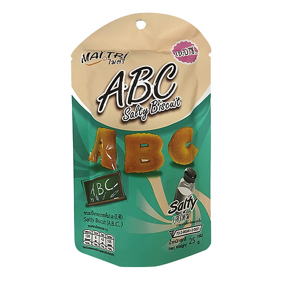 Lốc 13 gói bánh quy mặn maitri abc 25g - ảnh sản phẩm 2