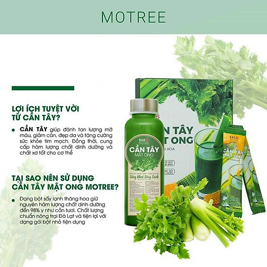 Combo 2 hộp bột cần tây mật ong motree mẫu mới hỗ trợ giảm cân, đẹp da - ảnh sản phẩm 2