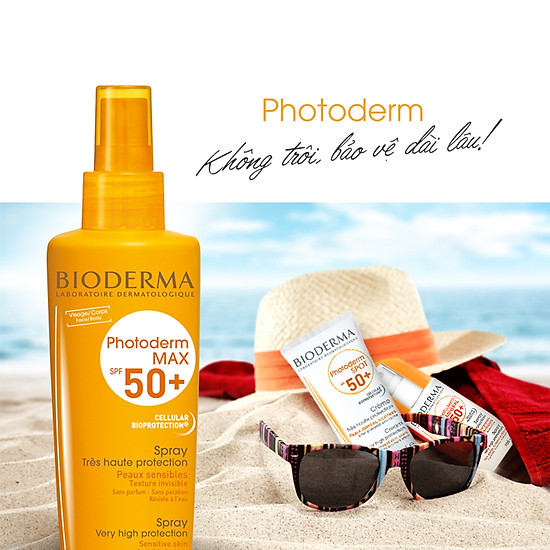 Image result for Xá»t chá»ng nắng Bioderma Photoderm Max Spray SPF 50+
