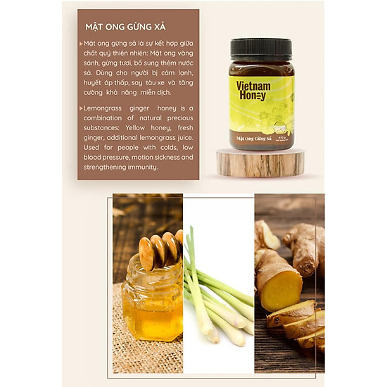 Mật ong gừng sả 470g-vietnamhoney - ảnh sản phẩm 3