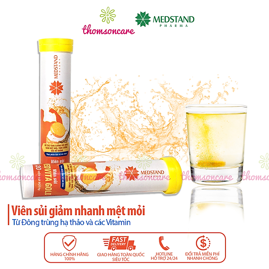 Viên sủi từ đông trùng hạ thảo và vitamin - medvita gold, giảm mệt mỏi - ảnh sản phẩm 1