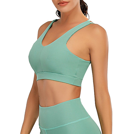 Woman Sports Bra Quick-Dry Push-up Shockproof Padded Crop-Top Tank