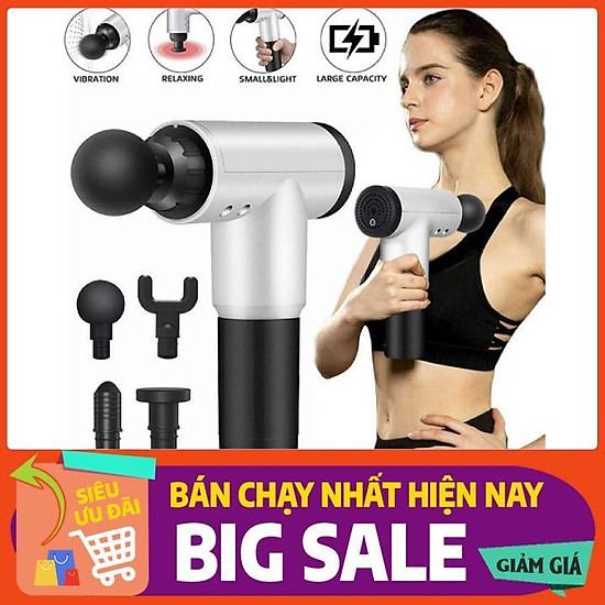 Máy massage cầm tay fascial, 4 đầu 6 chế độ - súng massage toàn thân - ảnh sản phẩm 1