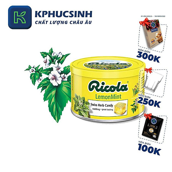 Kẹo chanh và bạc hà hiệu ricola 100g - ảnh sản phẩm 1