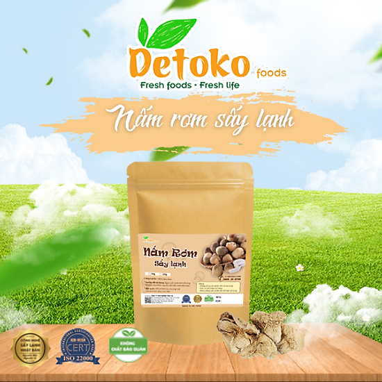 Nấm rơm sấy lạnh 50gr 100gr detoko food thơm ngon hỗ trợ hệ tiêu hóa và - ảnh sản phẩm 1