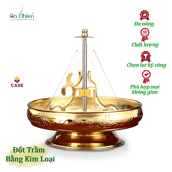 Khay, đĩa đốt trầm hương, khay đốt nhang vòng bằng kim loại kl03 - ảnh sản phẩm 2