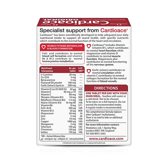 Thực phẩm bảo vệ sức khỏe cardioace - hỗ trợ sức khỏe tim mạch - ảnh sản phẩm 4