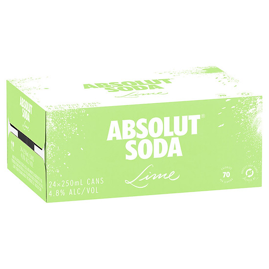 Thùng 24 lon đồ uống có cồn hương chanh absolut soda lime 250ml lon - ảnh sản phẩm 2