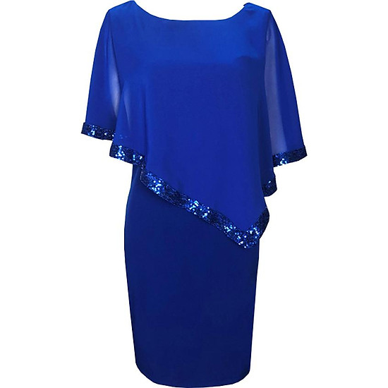 Đầm dạ hội trung niên dáng suông đẹp sang (sẵn eo 80-89cm, 3 màu: xanh coban,  đen & đỏ) - MS: 570X - Gottwow