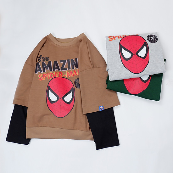 Đồ bé trai hình người nhện spider man màu xanh green - ảnh sản phẩm 2