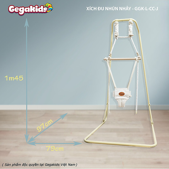 Gegakids - xích đu nhún nhảy cho bé - kiểu dáng châu âu - mã ggk-l-cc-j - ảnh sản phẩm 3