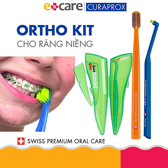 Bộ chăm sóc răng niềng curaprox ortho kit màu sắc bàn chải bất kỳ - ảnh sản phẩm 1