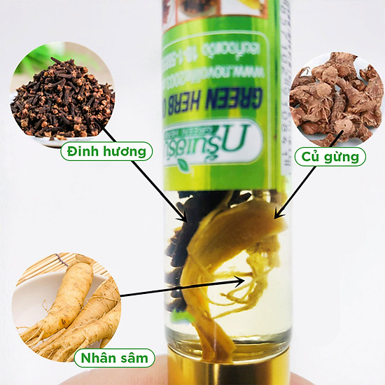 Chai 8ml dầu lăn sâm thảo dược green herb oil - ảnh sản phẩm 3