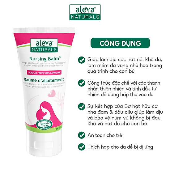 Kem làm mềm, giảm nứt nẻ và dưỡng ti cho mẹ bầu aleva naturals tuýp 50ml - ảnh sản phẩm 3