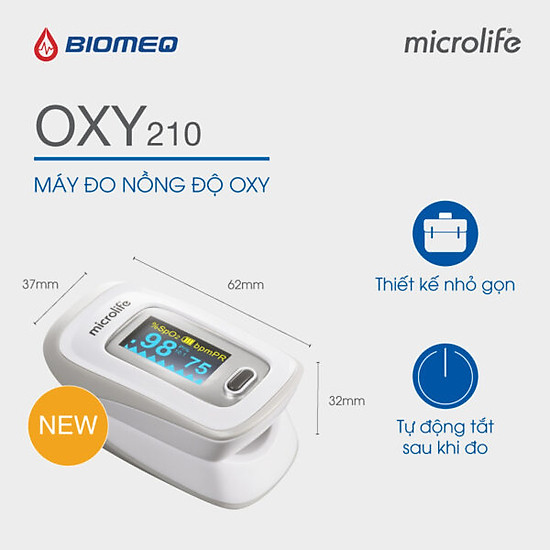 Máy đo nồng độ oxy spo2 và nhịp tim microlife oxy210 oxy 210 -vt0949 - ảnh sản phẩm 7