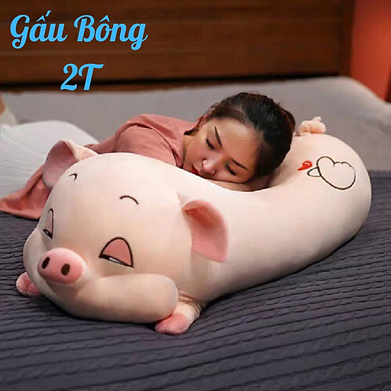 Gấu bông gối ôm 2t heo mắt híp mũm mĩm dễ thương - ảnh sản phẩm 8