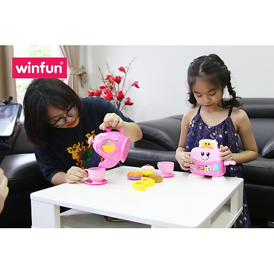 Đồ chơi ấm trà có nhạc hồng 0754 hiệu winfun - ảnh sản phẩm 2