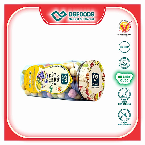 Đậu phộng sầu riêng đa sắc dgfoods 250g natural multicolored durian coated - ảnh sản phẩm 3