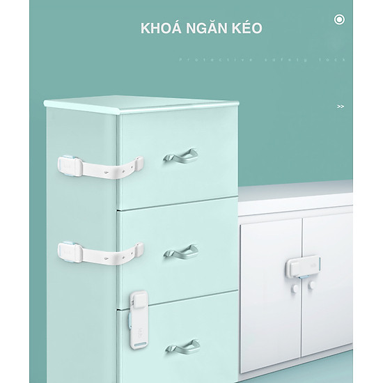 Bộ 2 cái khoá ngăn kéo, cửa tủ lạnh, của tủ quần áo - khóa dạng dây - ảnh sản phẩm 3