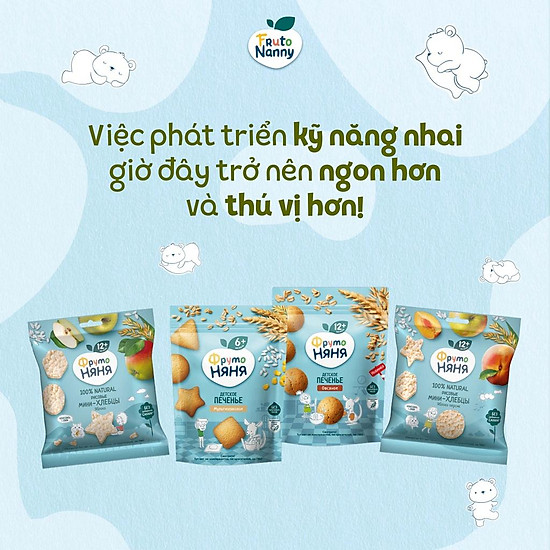 Bánh quy ăn dặm frtuonanny organi vị yến mạch, ngon bổ dưỡng - không gmo - ảnh sản phẩm 2