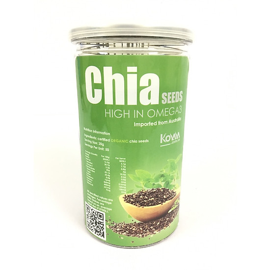 Hạt Chia Úc Hữu Cơ Kolala Hộp 500gr (Chia Đen)