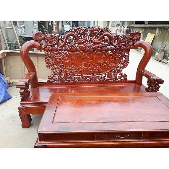 Bộ bàn gỗ phòng khách rồng bát tiên gỗ hương vân - ảnh sản phẩm 2