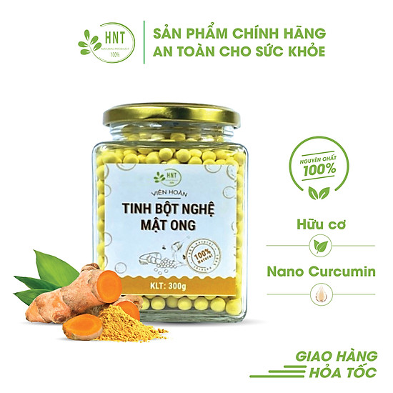 Viên nghệ mật ong cao cấp hnt 300g viên tinh bột nghệ mật ong tự nhiên - ảnh sản phẩm 1