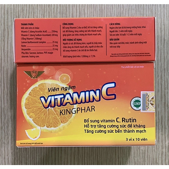 Viên ngậm vitamin c kingphar vinh thịnh vượng vv, hộp 30v nhai - ảnh sản phẩm 3