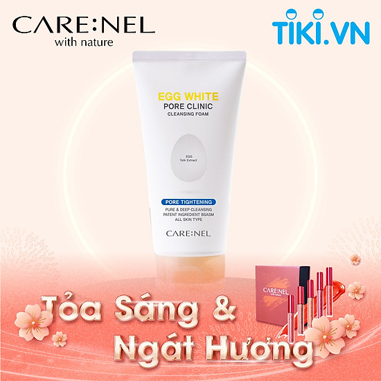 Sữa rửa mặt trứng carenel egg white pore clinic cleansing foam - ảnh sản phẩm 1