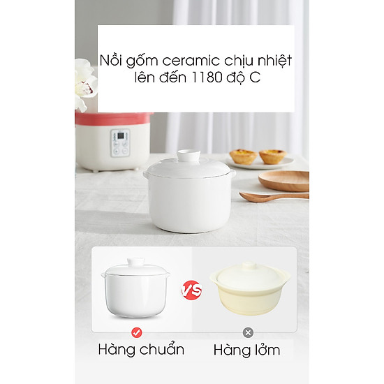 Nồi điện nấu cháo chậm đa năng bằng sứ ceramic tự động, dành cho bé ăn dặm0 - ảnh sản phẩm 6