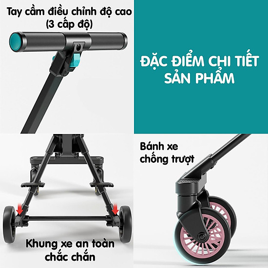 Xe đẩy đảo chiều, 2 chiều cho bé gấp gọn dụ lịch siêu nhẹ 3.7kg có thể - ảnh sản phẩm 10