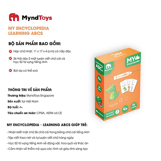 Đồ chơi giáo dục myndtoys flash cards học chữ boardgame my encyclopedia - ảnh sản phẩm 2