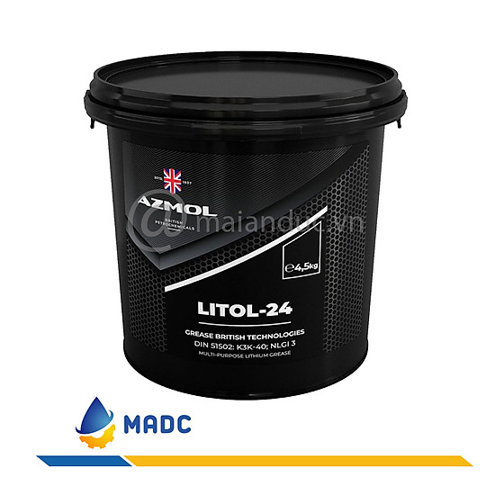Mỡ bôi trơn chịu cực áp azmol litol-24 xô 4.5kg - ảnh sản phẩm 1